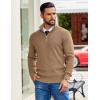 image:imageCOOFANDY Mens Quarter Zip Pullover Slim Fit Lightweight Sweater Casual Mock Neck Knit Polo SweaterKhaki
