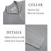 image:imageCOOFANDY Mens Quarter Zip Pullover Slim Fit Lightweight Sweater Casual Mock Neck Knit Polo SweaterLight Gray