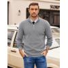 image:imageCOOFANDY Mens Quarter Zip Pullover Slim Fit Lightweight Sweater Casual Mock Neck Knit Polo SweaterLight Gray