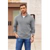 image:imageCOOFANDY Mens Quarter Zip Pullover Slim Fit Lightweight Sweater Casual Mock Neck Knit Polo SweaterLight Gray
