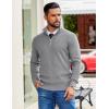 image:imageCOOFANDY Mens Quarter Zip Pullover Slim Fit Lightweight Sweater Casual Mock Neck Knit Polo SweaterLight Gray