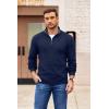 image:imageCOOFANDY Mens Quarter Zip Pullover Slim Fit Lightweight Sweater Casual Mock Neck Knit Polo SweaterNavy