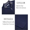 image:imageCOOFANDY Mens Quarter Zip Pullover Slim Fit Lightweight Sweater Casual Mock Neck Knit Polo SweaterNavy