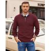image:imageCOOFANDY Mens Quarter Zip Pullover Slim Fit Lightweight Sweater Casual Mock Neck Knit Polo SweaterRed