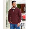 image:imageCOOFANDY Mens Quarter Zip Pullover Slim Fit Lightweight Sweater Casual Mock Neck Knit Polo SweaterRed