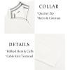 image:imageCOOFANDY Mens Quarter Zip Pullover Slim Fit Lightweight Sweater Casual Mock Neck Knit Polo SweaterWhite