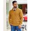 image:imageCOOFANDY Mens Quarter Zip Pullover Slim Fit Lightweight Sweater Casual Mock Neck Knit Polo SweaterYellow