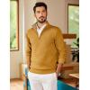 image:imageCOOFANDY Mens Quarter Zip Pullover Slim Fit Lightweight Sweater Casual Mock Neck Knit Polo SweaterYellow