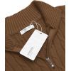 image:imageCOOFANDY Mens Quarter Zip Sweater Slim Fit Casual Knitted Turtleneck Pullover Mock Neck Polo SweaterCoffee Brown