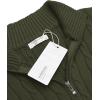 image:imageCOOFANDY Mens Quarter Zip Sweater Slim Fit Casual Knitted Turtleneck Pullover Mock Neck Polo SweaterDark Army Green