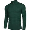 image:imageCOOFANDY Mens Quarter Zip Sweater Slim Fit Casual Knitted Turtleneck Pullover Mock Neck Polo SweaterDark Green