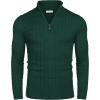 image:imageCOOFANDY Mens Quarter Zip Sweater Slim Fit Casual Knitted Turtleneck Pullover Mock Neck Polo SweaterDark Green