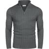image:imageCOOFANDY Mens Quarter Zip Sweater Slim Fit Casual Knitted Turtleneck Pullover Mock Neck Polo SweaterDark Grey