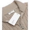 image:imageCOOFANDY Mens Quarter Zip Sweater Slim Fit Casual Knitted Turtleneck Pullover Mock Neck Polo SweaterKhaki
