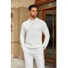 image:imageCOOFANDY Mens Quarter Zip Sweater Slim Fit Casual Knitted Turtleneck Pullover Mock Neck Polo SweaterWhite
