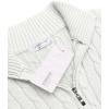 image:imageCOOFANDY Mens Quarter Zip Sweater Slim Fit Casual Knitted Turtleneck Pullover Mock Neck Polo SweaterWhite