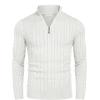 image:imageCOOFANDY Mens Quarter Zip Sweater Slim Fit Casual Knitted Turtleneck Pullover Mock Neck Polo SweaterWhite