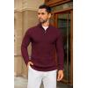 image:imageCOOFANDY Mens Quarter Zip Sweater Slim Fit Casual Knitted Turtleneck Pullover Mock Neck Polo SweaterWine Red