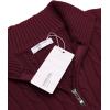 image:imageCOOFANDY Mens Quarter Zip Sweater Slim Fit Casual Knitted Turtleneck Pullover Mock Neck Polo SweaterWine Red