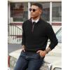 image:imageCOOFANDY Mens Quarter Zip Sweater Slim Fit Mock Neck Pullover Casual Knitted Ribbed Polo SweatersAblack