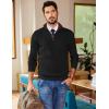 image:imageCOOFANDY Mens Quarter Zip Sweater Slim Fit Mock Neck Pullover Casual Knitted Ribbed Polo SweatersAblack
