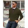 image:imageCOOFANDY Mens Quarter Zip Sweater Slim Fit Mock Neck Pullover Casual Knitted Ribbed Polo SweatersArmy Green