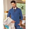 image:imageCOOFANDY Mens Quarter Zip Sweater Slim Fit Mock Neck Pullover Casual Knitted Ribbed Polo SweatersBlue