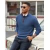 image:imageCOOFANDY Mens Quarter Zip Sweater Slim Fit Mock Neck Pullover Casual Knitted Ribbed Polo SweatersBlue