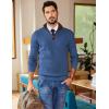 image:imageCOOFANDY Mens Quarter Zip Sweater Slim Fit Mock Neck Pullover Casual Knitted Ribbed Polo SweatersBlue