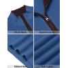 image:imageCOOFANDY Mens Quarter Zip Sweater Slim Fit Mock Neck Pullover Casual Knitted Ribbed Polo SweatersBlue