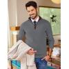 image:imageCOOFANDY Mens Quarter Zip Sweater Slim Fit Mock Neck Pullover Casual Knitted Ribbed Polo SweatersDark Gray