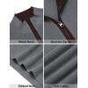 image:imageCOOFANDY Mens Quarter Zip Sweater Slim Fit Mock Neck Pullover Casual Knitted Ribbed Polo SweatersDark Gray