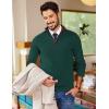 image:imageCOOFANDY Mens Quarter Zip Sweater Slim Fit Mock Neck Pullover Casual Knitted Ribbed Polo SweatersGreen