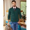 image:imageCOOFANDY Mens Quarter Zip Sweater Slim Fit Mock Neck Pullover Casual Knitted Ribbed Polo SweatersGreen