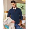 image:imageCOOFANDY Mens Quarter Zip Sweater Slim Fit Mock Neck Pullover Casual Knitted Ribbed Polo SweatersNavy Blue