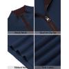 image:imageCOOFANDY Mens Quarter Zip Sweater Slim Fit Mock Neck Pullover Casual Knitted Ribbed Polo SweatersNavy Blue