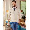 image:imageCOOFANDY Mens Quarter Zip Sweater Slim Fit Mock Neck Pullover Casual Knitted Ribbed Polo SweatersWhite