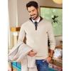 image:imageCOOFANDY Mens Quarter Zip Sweater Slim Fit Mock Neck Pullover Casual Knitted Ribbed Polo SweatersWhite