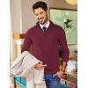 image:imageCOOFANDY Mens Quarter Zip Sweater Slim Fit Mock Neck Pullover Casual Knitted Ribbed Polo SweatersWine Red