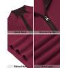image:imageCOOFANDY Mens Quarter Zip Sweater Slim Fit Mock Neck Pullover Casual Knitted Ribbed Polo SweatersWine Red