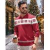 image:imageCOOFANDY Mens Sweater Crewneck Pullover Long Sleeve Lightweight Sweater Plain Knit Silm FitChristmas Red  White
