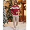 image:imageCOOFANDY Mens Sweater Crewneck Pullover Long Sleeve Lightweight Sweater Plain Knit Silm FitChristmas Red  White