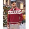 image:imageCOOFANDY Mens Sweater Crewneck Pullover Long Sleeve Lightweight Sweater Plain Knit Silm FitChristmas Red  White