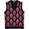 image:imageCOOFANDY Mens Sweater Vest V Neck Sleeveless Sweater Slim Fit Casual Knitted Vest SweatersArgyle Black Red