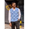 image:imageCOOFANDY Mens Sweater Vest V Neck Sleeveless Sweater Slim Fit Casual Knitted Vest SweatersArgyle Blue