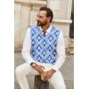 image:imageCOOFANDY Mens Sweater Vest V Neck Sleeveless Sweater Slim Fit Casual Knitted Vest SweatersArgyle Blue