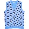 image:imageCOOFANDY Mens Sweater Vest V Neck Sleeveless Sweater Slim Fit Casual Knitted Vest SweatersArgyle Blue