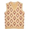 image:imageCOOFANDY Mens Sweater Vest V Neck Sleeveless Sweater Slim Fit Casual Knitted Vest SweatersArgyle Khaki