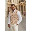 image:imageCOOFANDY Mens Sweater Vest V Neck Sleeveless Sweater Slim Fit Casual Knitted Vest SweatersArgyle Khaki