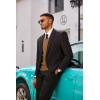 image:imageCOOFANDY Mens Sweater Vest V Neck Sleeveless Sweater Slim Fit Casual Knitted Vest SweatersBrown